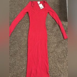 H&M long red dress